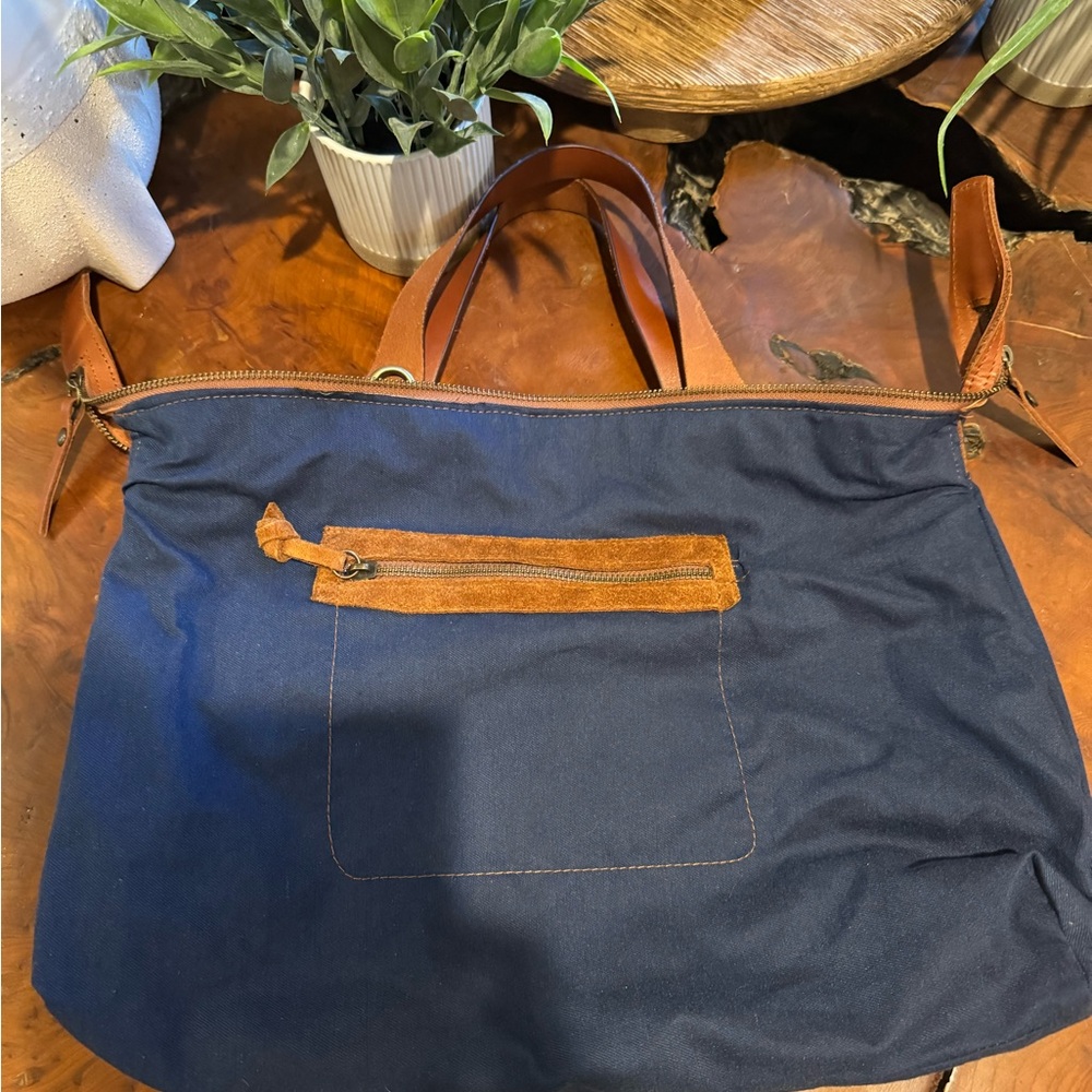 Brown Suede "Charlie" Tote Bag - Picture 6 of 12